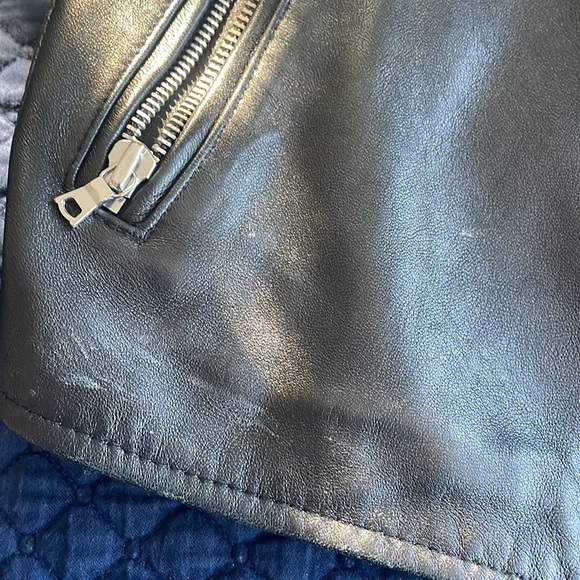 Black Leather Motorcycle Jacket from Gap - Picture 4 of 14